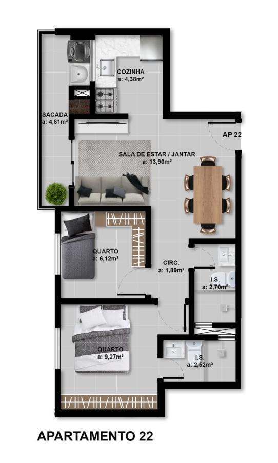 Apartamento, 2 quartos, 54 m² - Foto 7