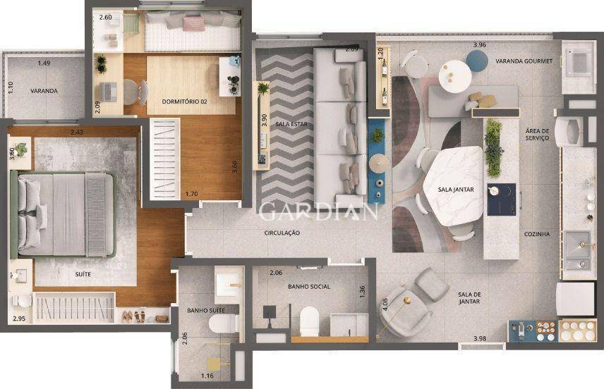 Apartamento à venda com 3 quartos, 64m² - Foto 19