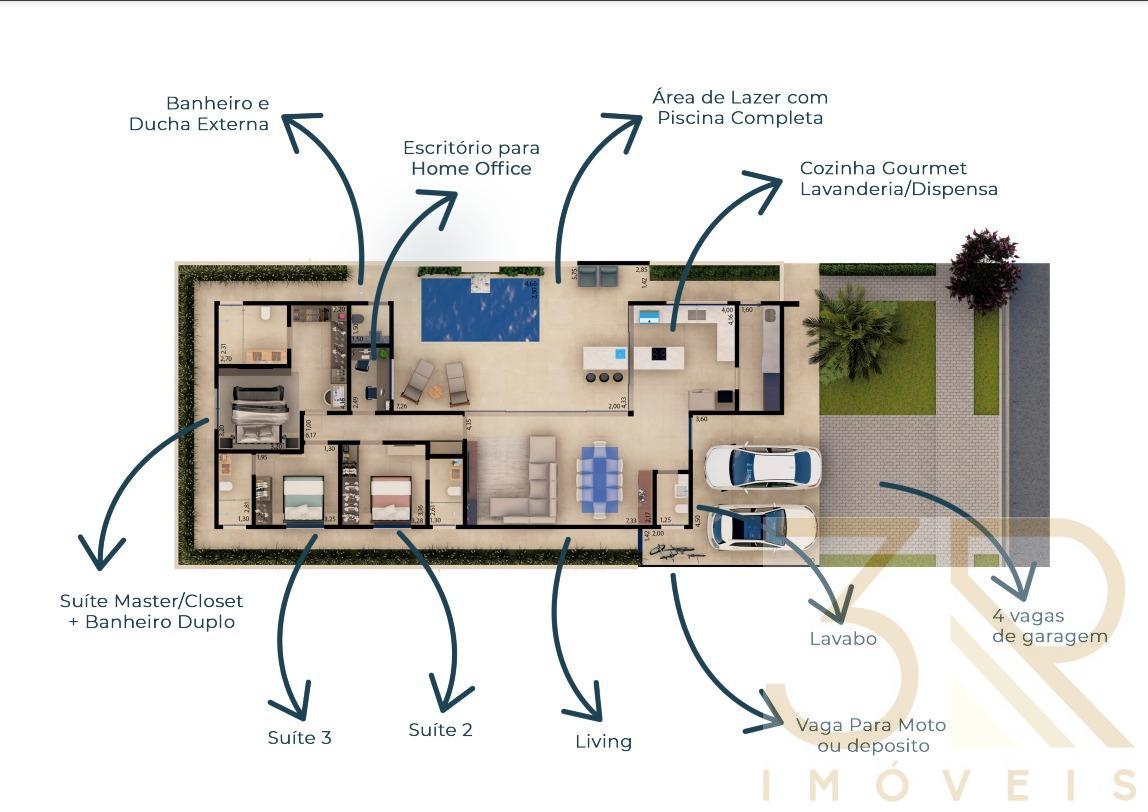 Casa de Condomínio à venda com 3 quartos, 214m² - Foto 2