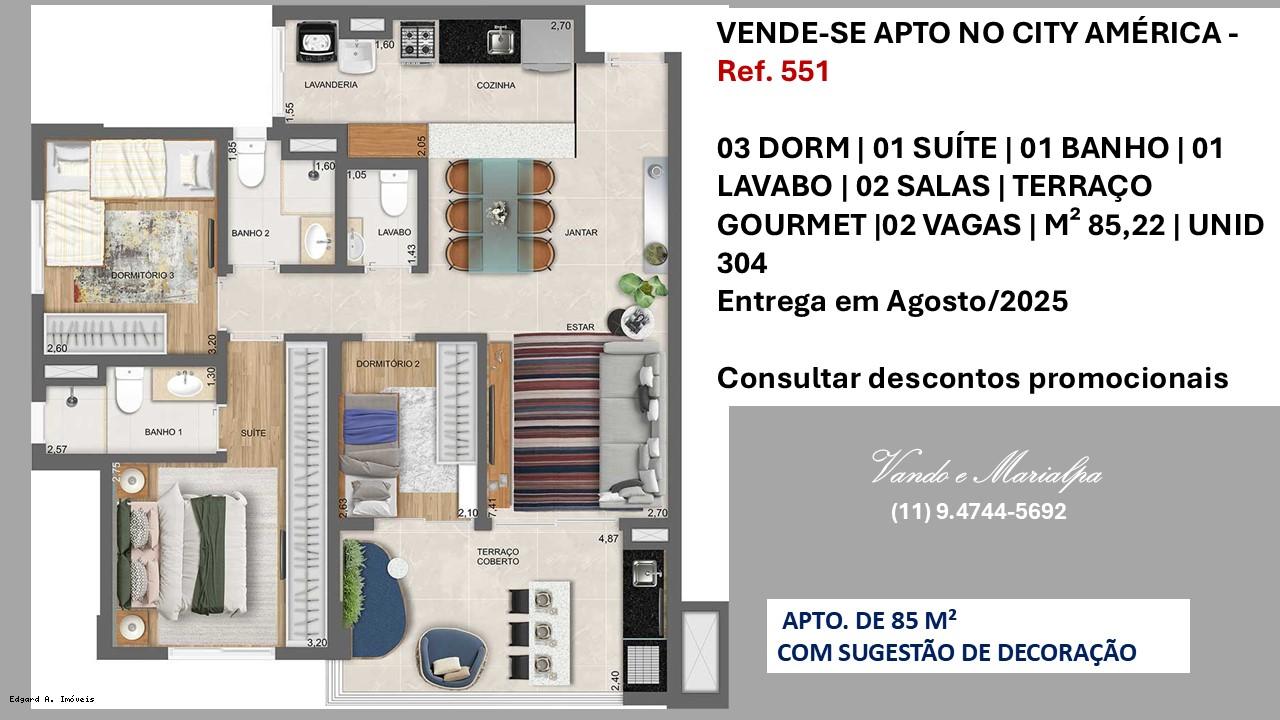 Apartamento à venda com 3 quartos, 85m² - Foto 1