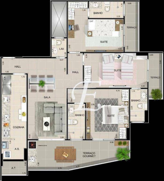 Apartamento à venda com 3 quartos, 95m² - Foto 9