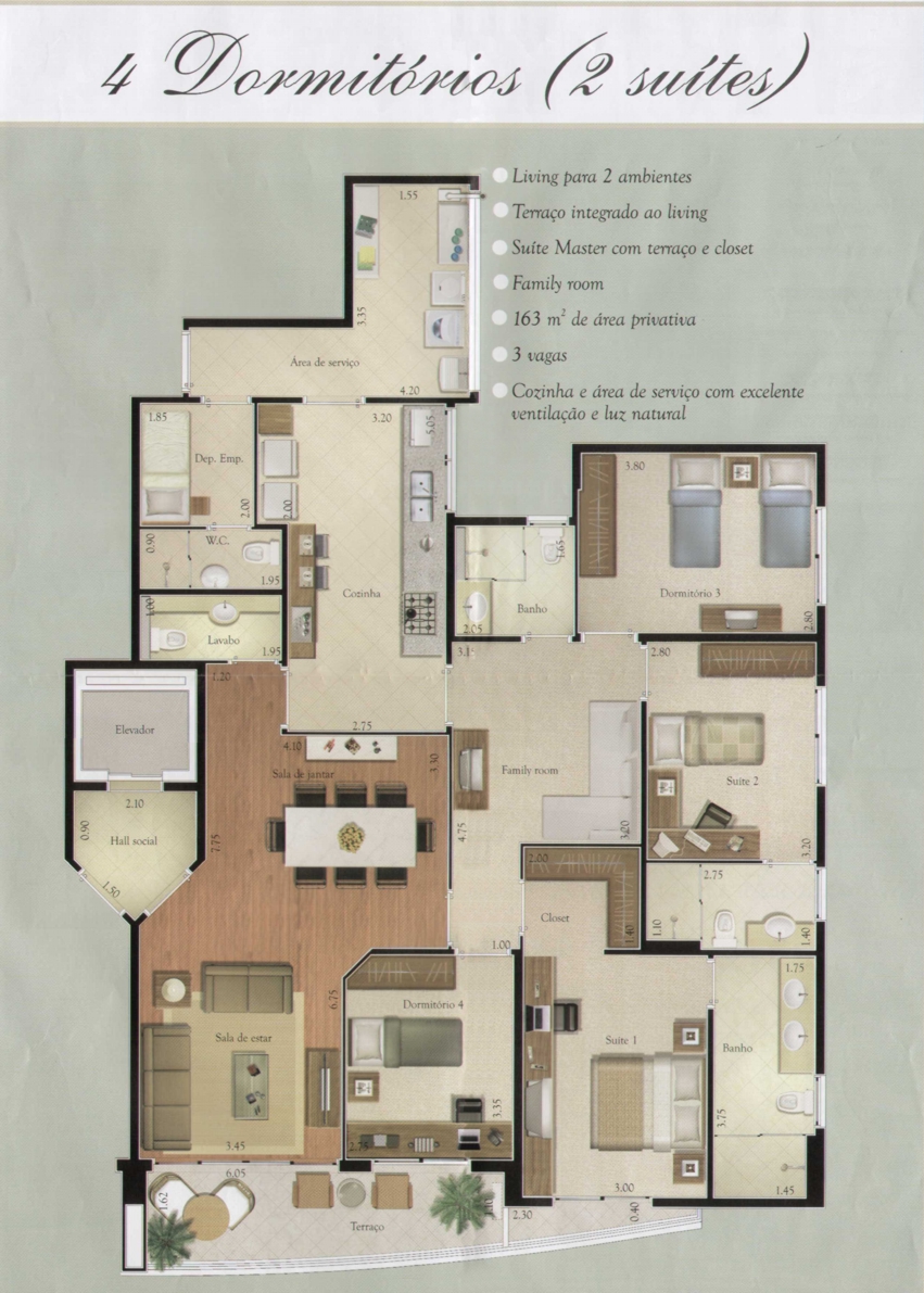 Apartamento à venda com 4 quartos, 163m² - Foto 3