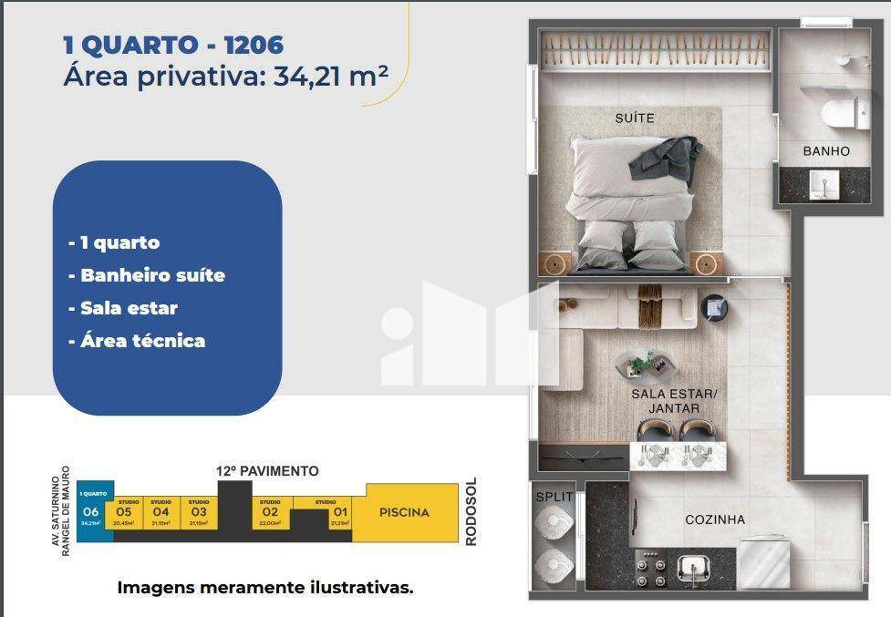 Apartamento à venda com 1 quarto, 28m² - Foto 12