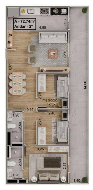 Apartamento à venda com 3 quartos, 72m² - Foto 11