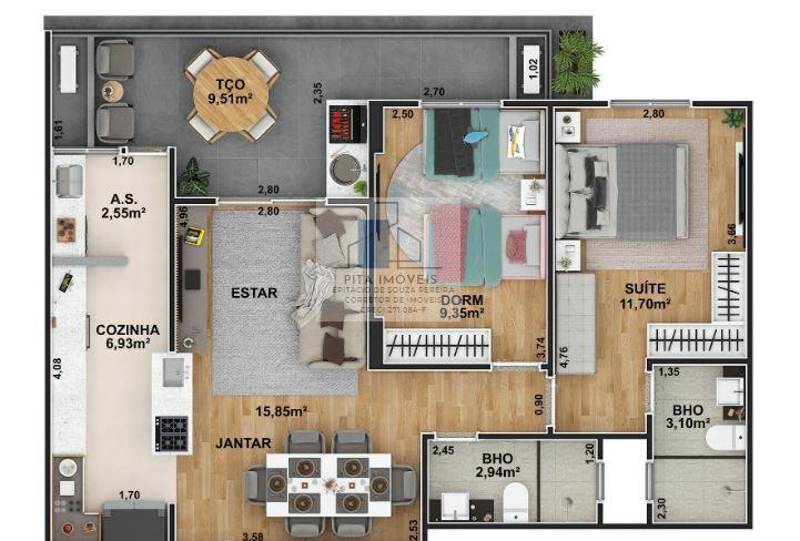 Apartamento à venda com 2 quartos, 75m² - Foto 46