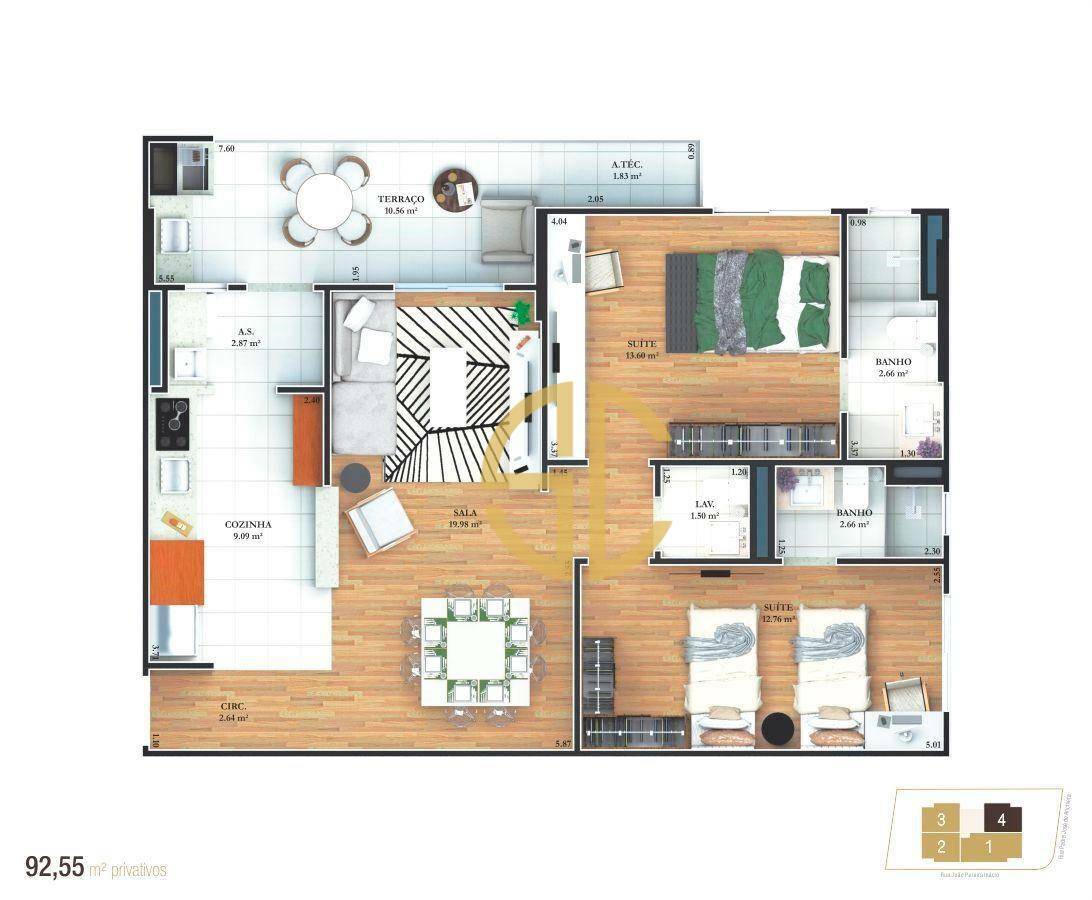 Apartamento à venda com 2 quartos, 92m² - Foto 12