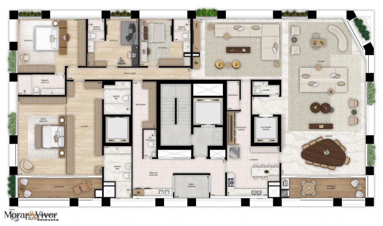 Apartamento à venda com 3 quartos, 209m² - Foto 44