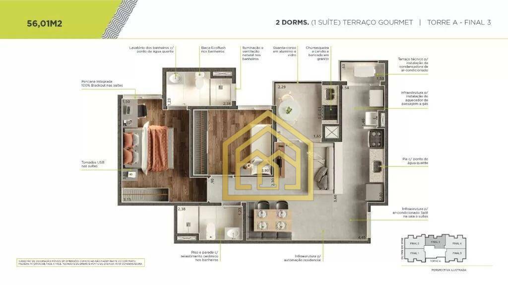 Apartamento à venda com 2 quartos, 56m² - Foto 10