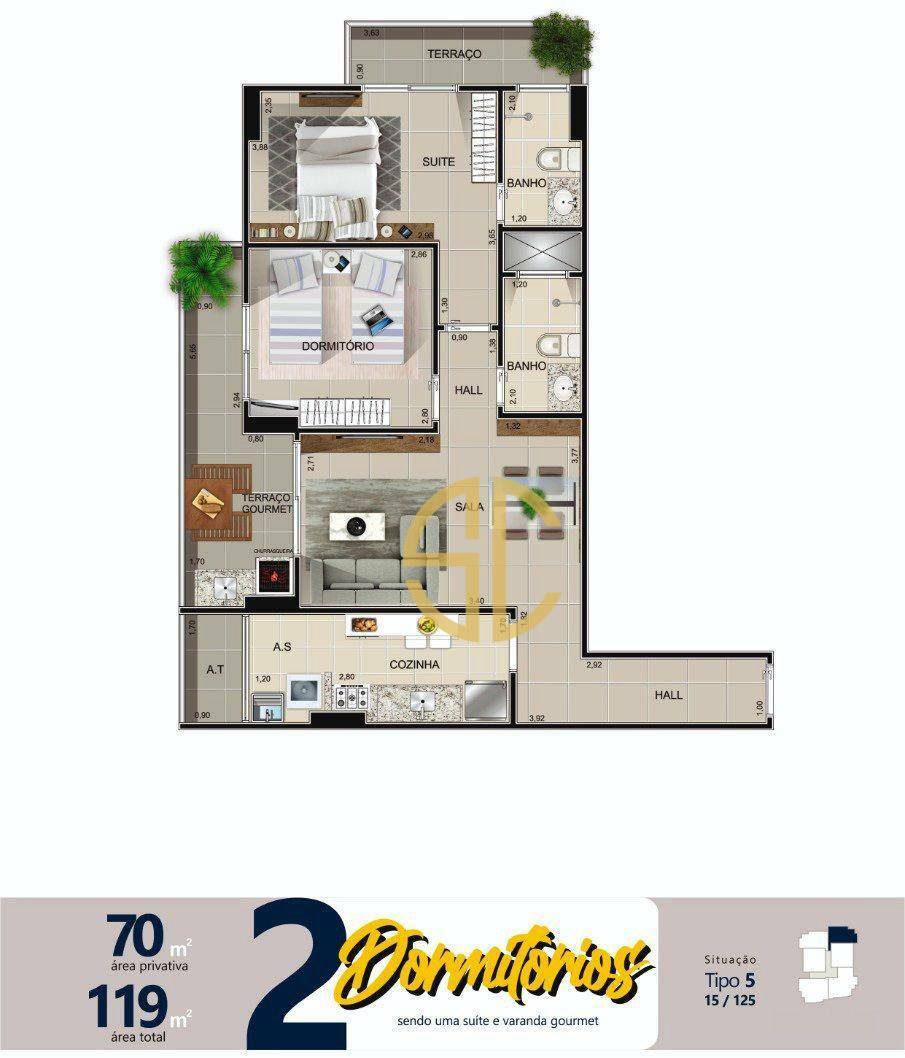 Apartamento à venda com 2 quartos, 70m² - Foto 13