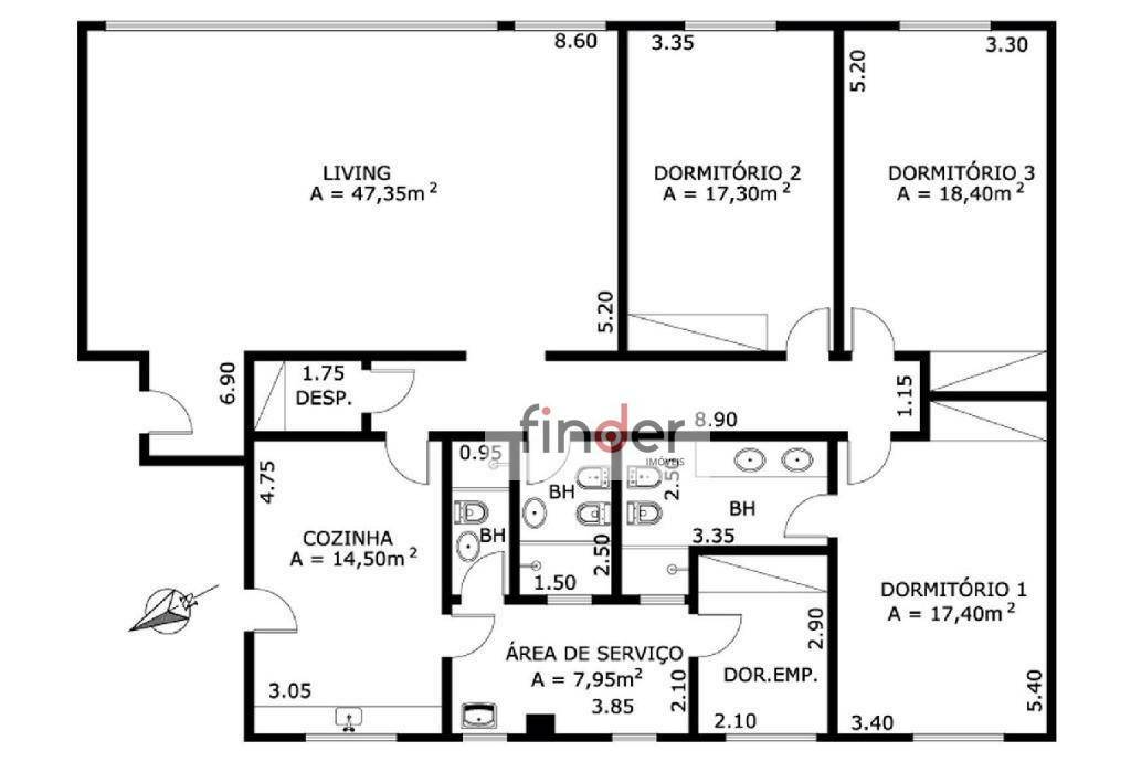 Apartamento à venda com 3 quartos, 200m² - Foto 19