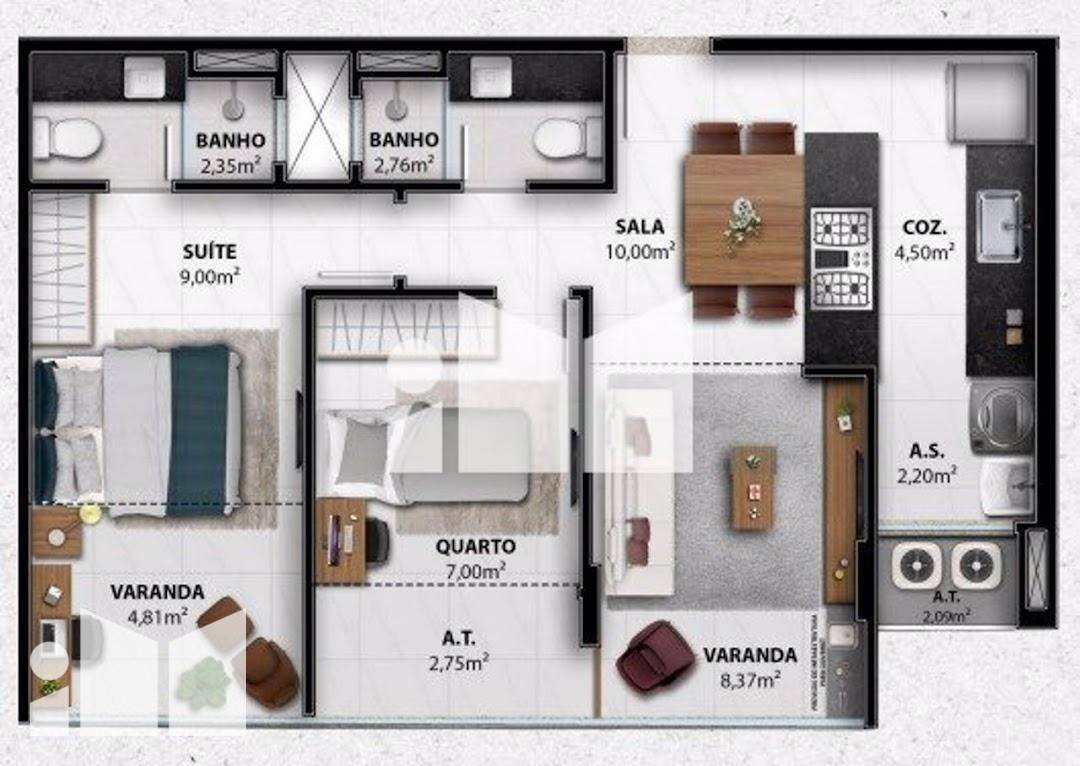 Apartamento à venda com 2 quartos, 73M2 - Foto 2