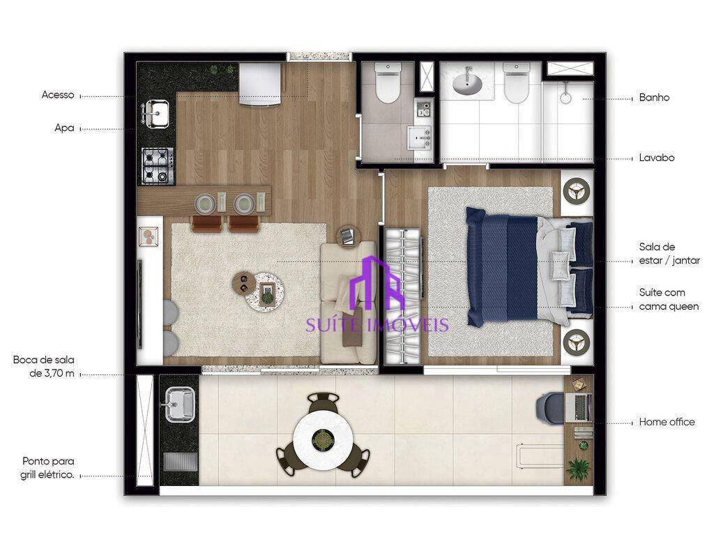 Apartamento à venda com 1 quarto, 48m² - Foto 24