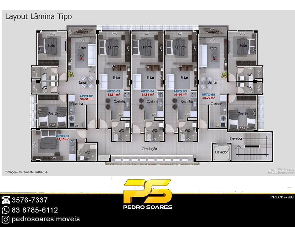 Apartamento à venda com 2 quartos, 33m² - Foto 5