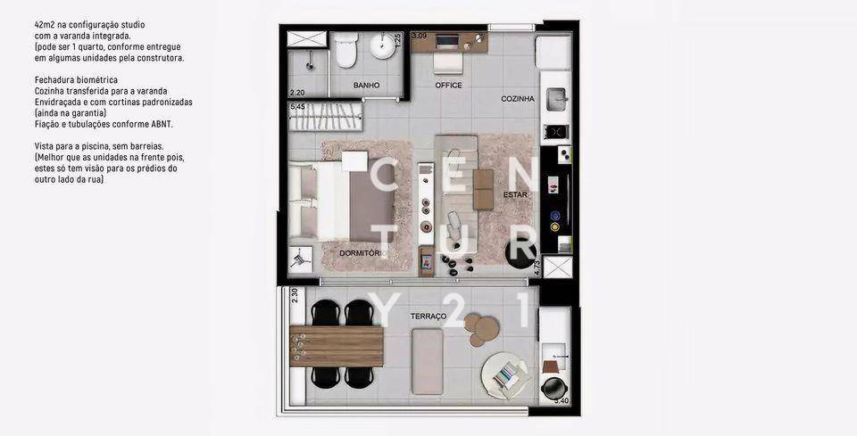 Apartamento à venda com 1 quarto, 42m² - Foto 14