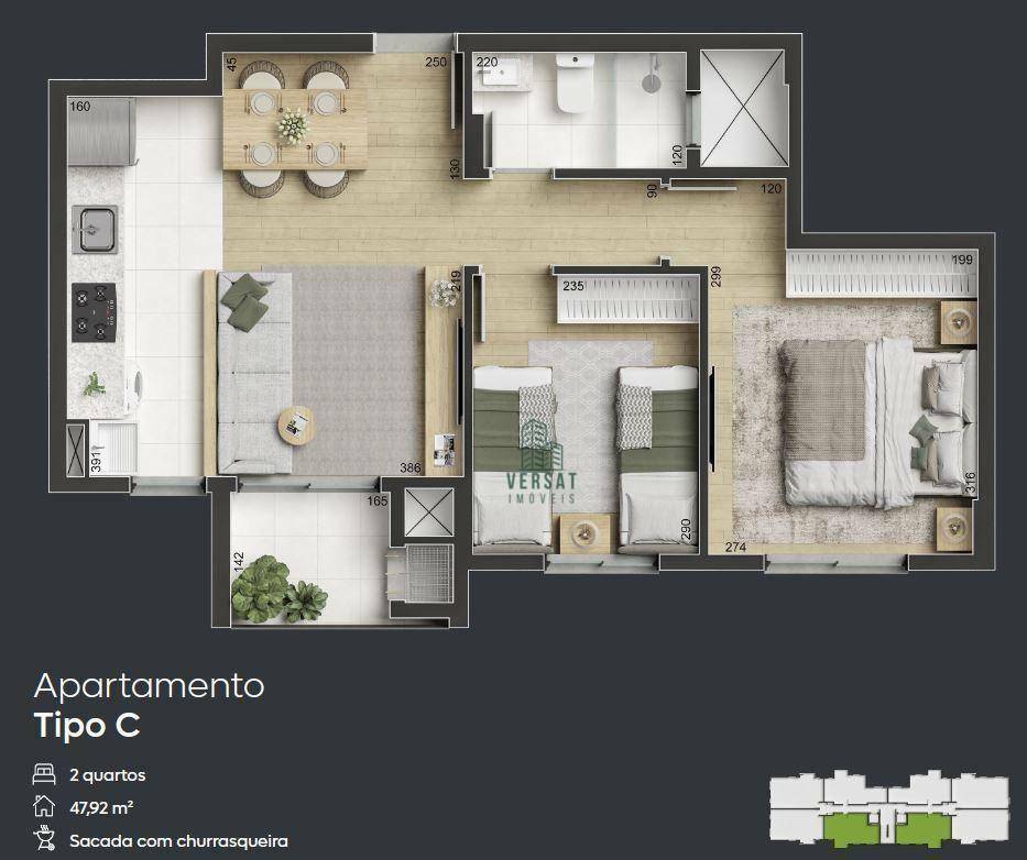 Apartamento à venda com 2 quartos, 47m² - Foto 12