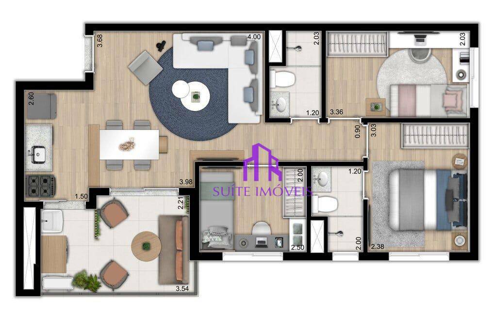 Apartamento à venda com 3 quartos, 59m² - Foto 9