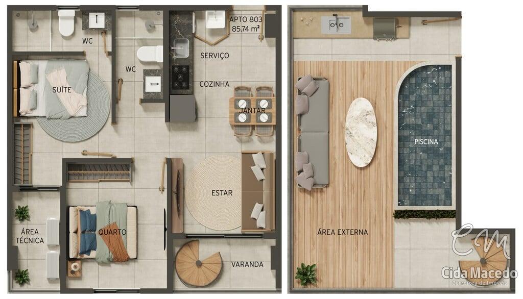 Apartamento à venda com 2 quartos, 57m² - Foto 48