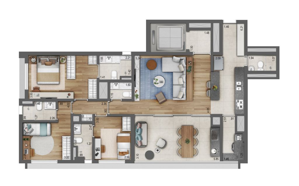 Apartamento à venda com 4 quartos, 165m² - Foto 26