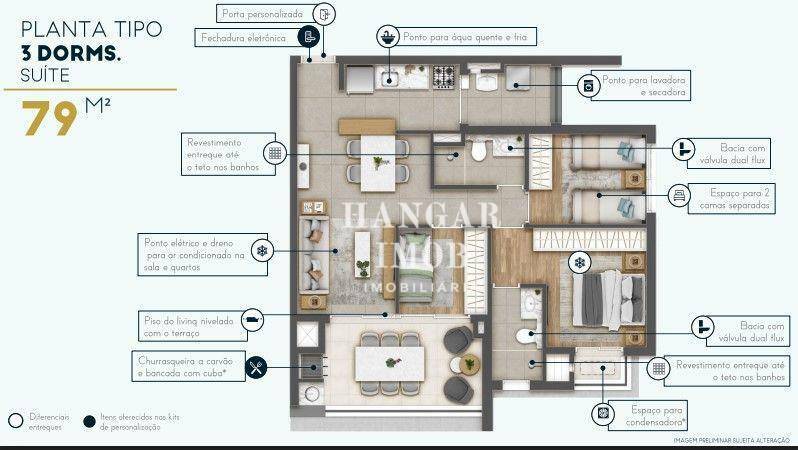 Apartamento à venda com 3 quartos, 79m² - Foto 4