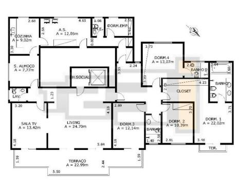 Apartamento à venda com 4 quartos, 221m² - Foto 3