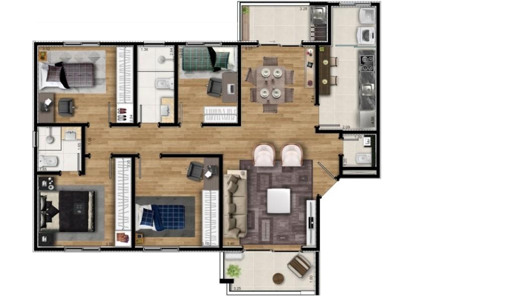 Apartamento à venda com 4 quartos, 193m² - Foto 19