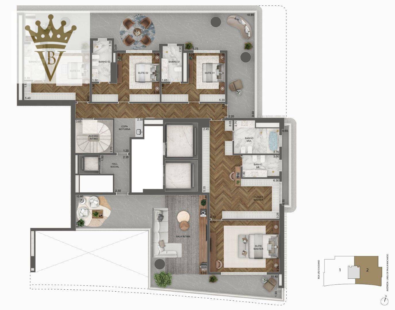 Apartamento à venda com 4 quartos, 695m² - Foto 3