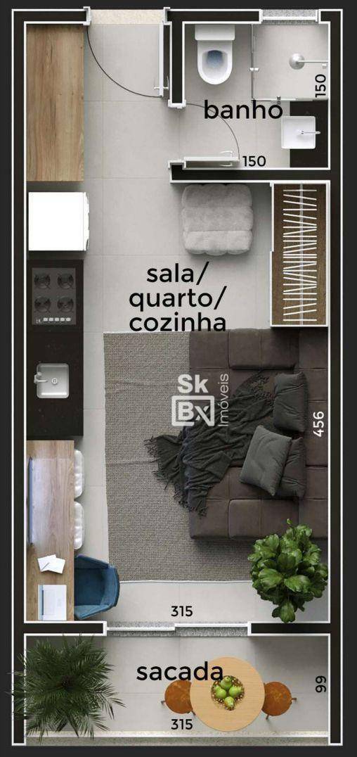 Apartamento à venda com 1 quarto, 25m² - Foto 8