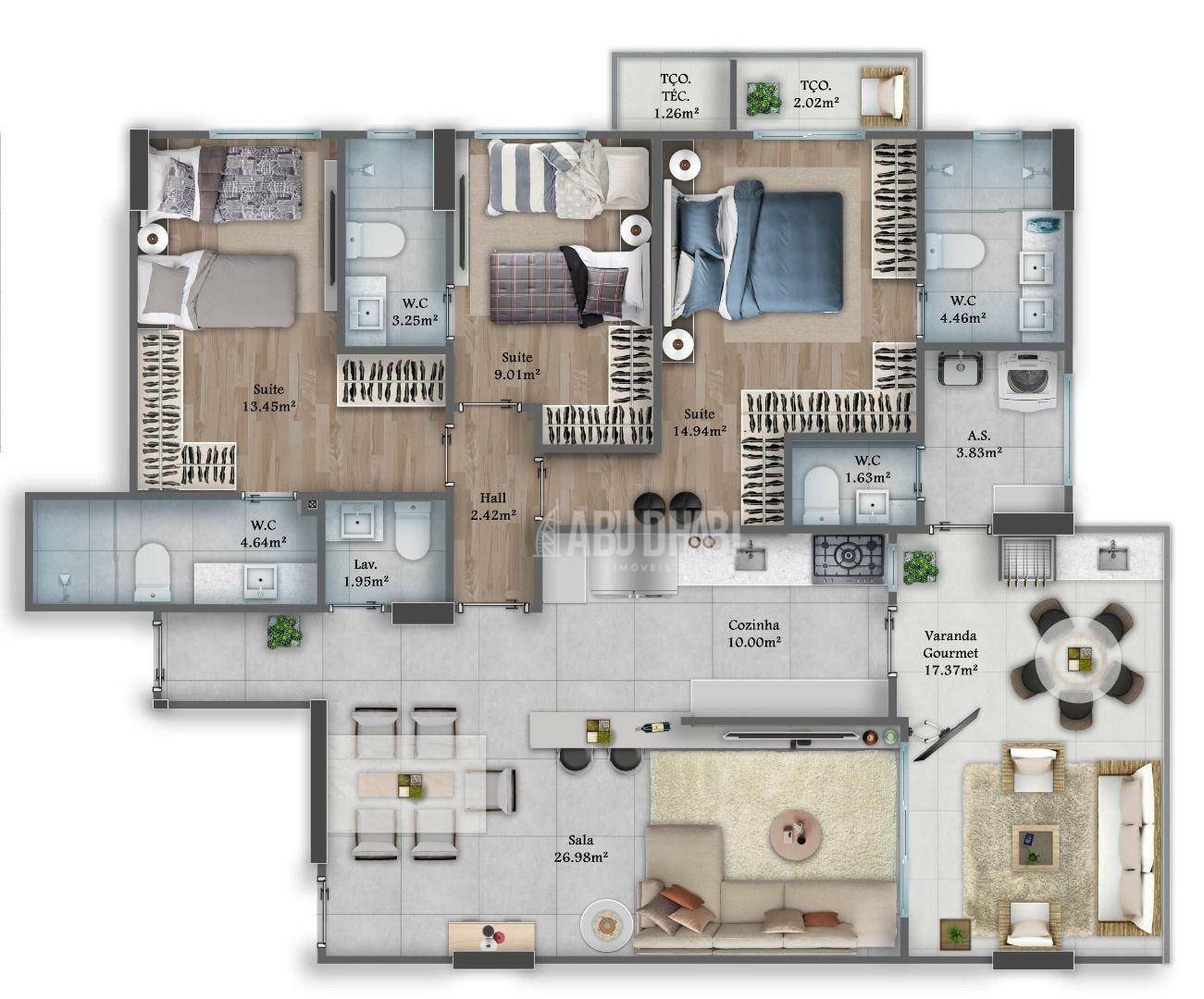 Apartamento à venda com 3 quartos, 129m² - Foto 7