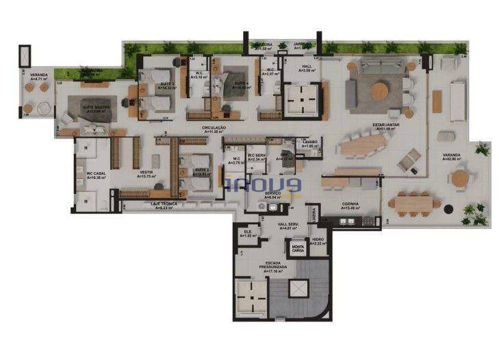 Apartamento, 3 quartos, 203 m² - Foto 14