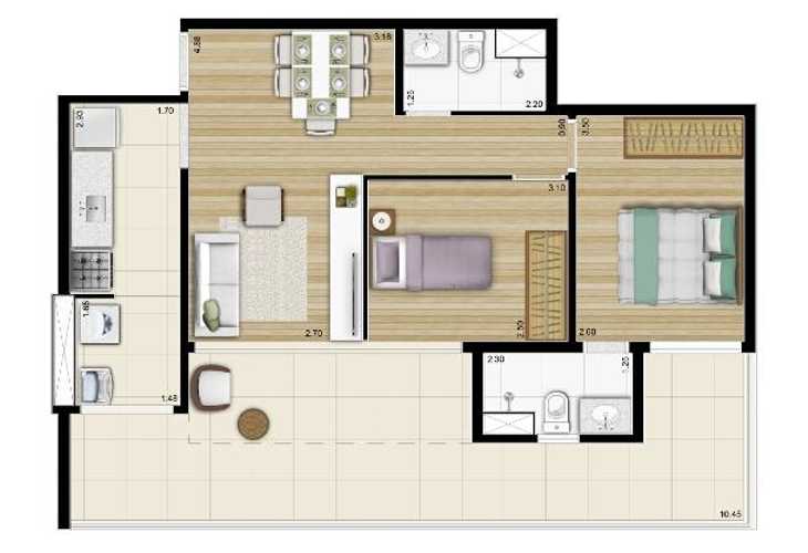 Apartamento à venda com 2 quartos, 65m² - Foto 3