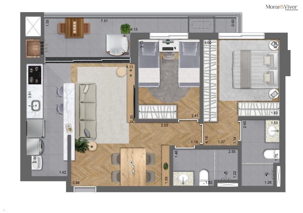 Apartamento à venda com 3 quartos, 80m² - Foto 42