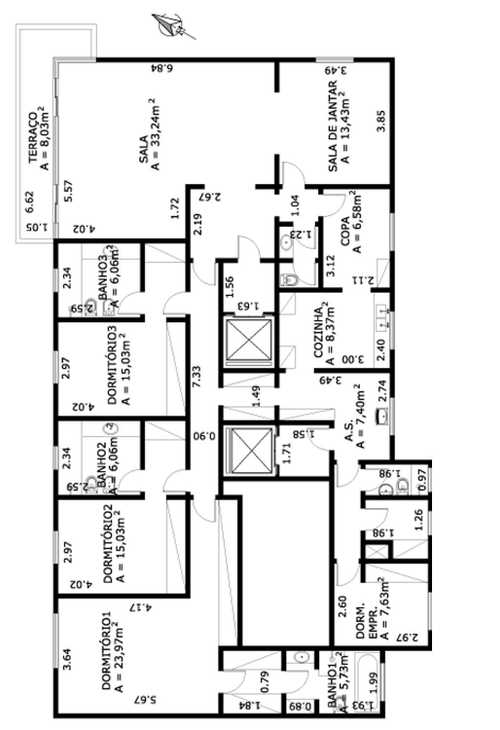 Apartamento à venda com 3 quartos, 225m² - Foto 2