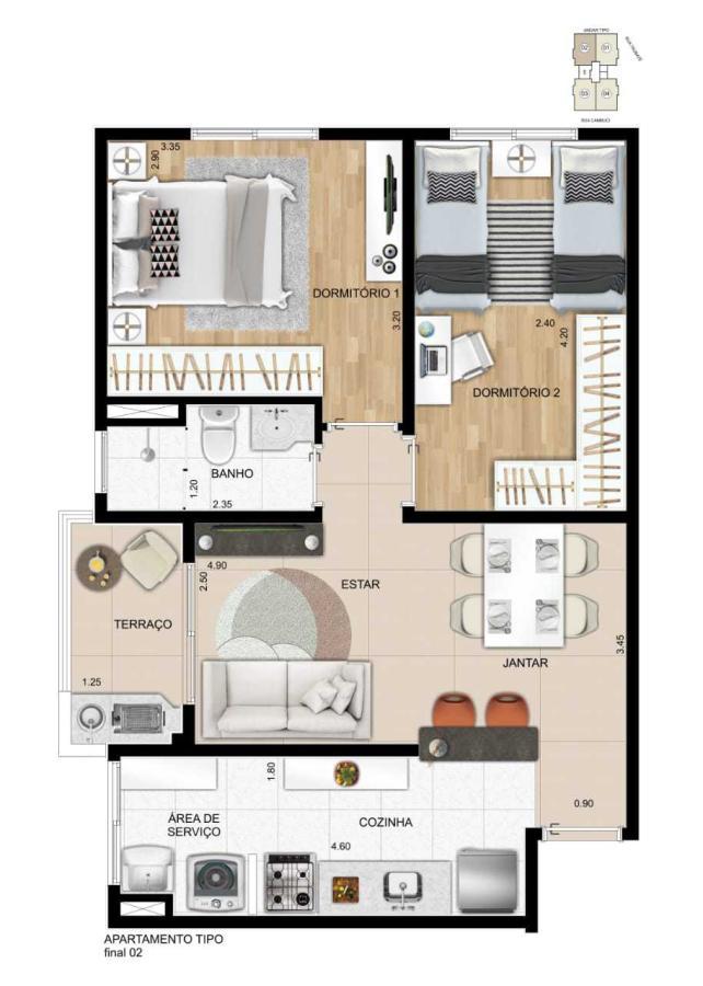 Apartamento à venda com 2 quartos, 55m² - Foto 8