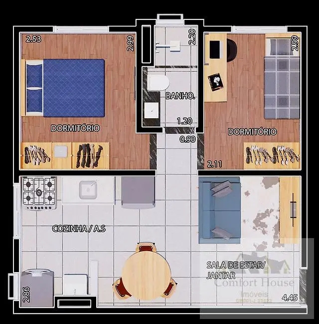 Apartamento à venda com 2 quartos, 40m² - Foto 6