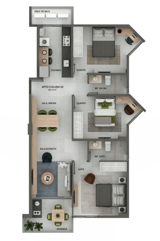 Apartamento à venda com 3 quartos, 85m² - Foto 29