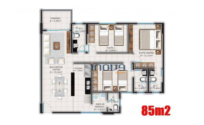 Apartamento à venda com 3 quartos, 85m² - Foto 14