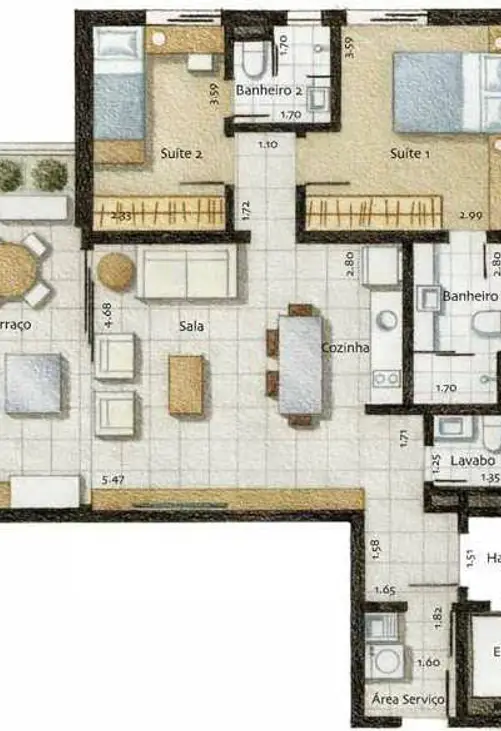 Apartamento à venda com 2 quartos, 60m² - Foto 4