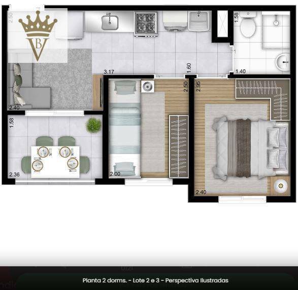 Apartamento à venda com 2 quartos, 33m² - Foto 8