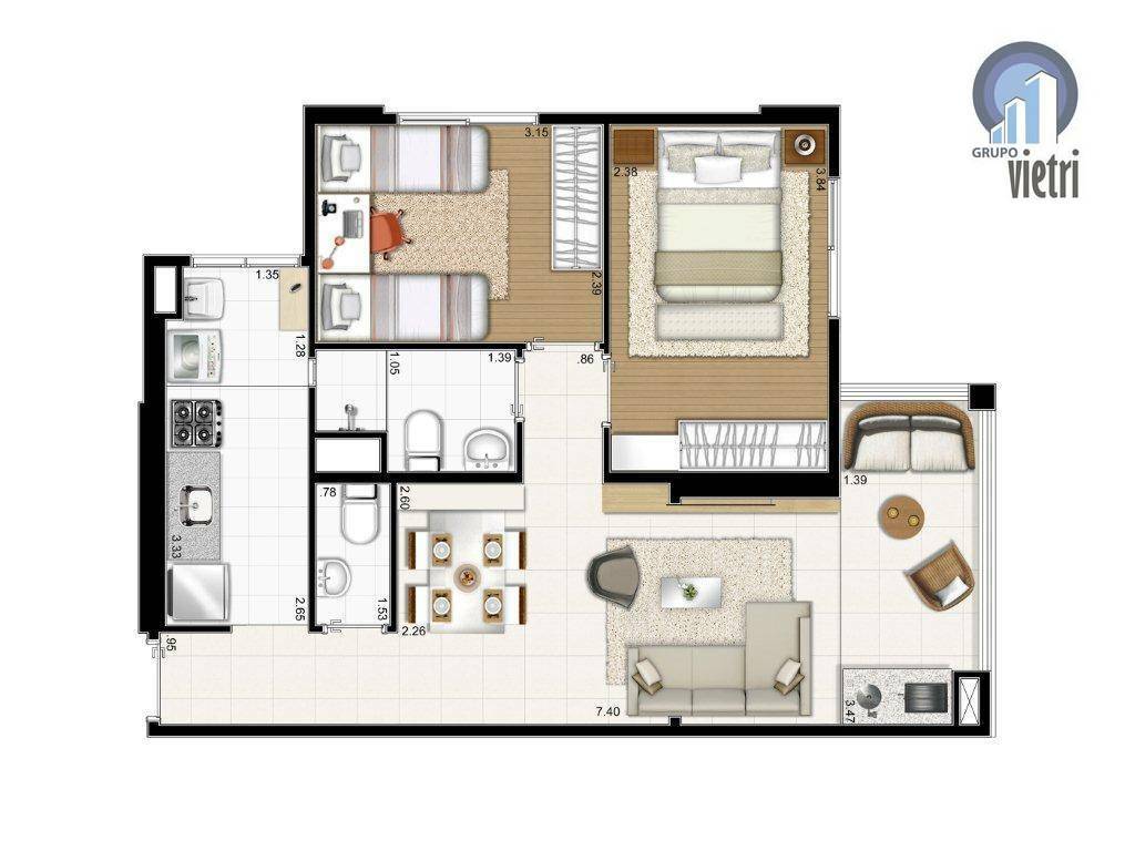 Apartamento à venda com 2 quartos, 55m² - Foto 43