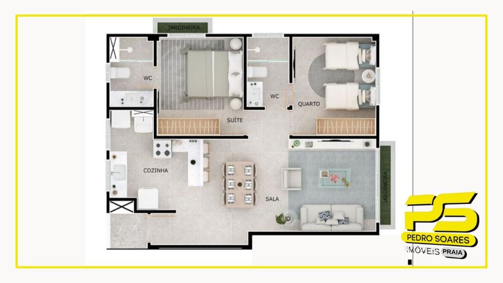 Apartamento à venda com 2 quartos, 61m² - Foto 4