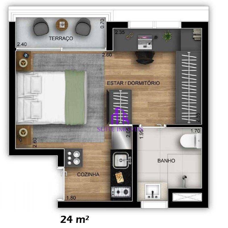 Kitnet e Studio à venda com 1 quarto, 24m² - Foto 12