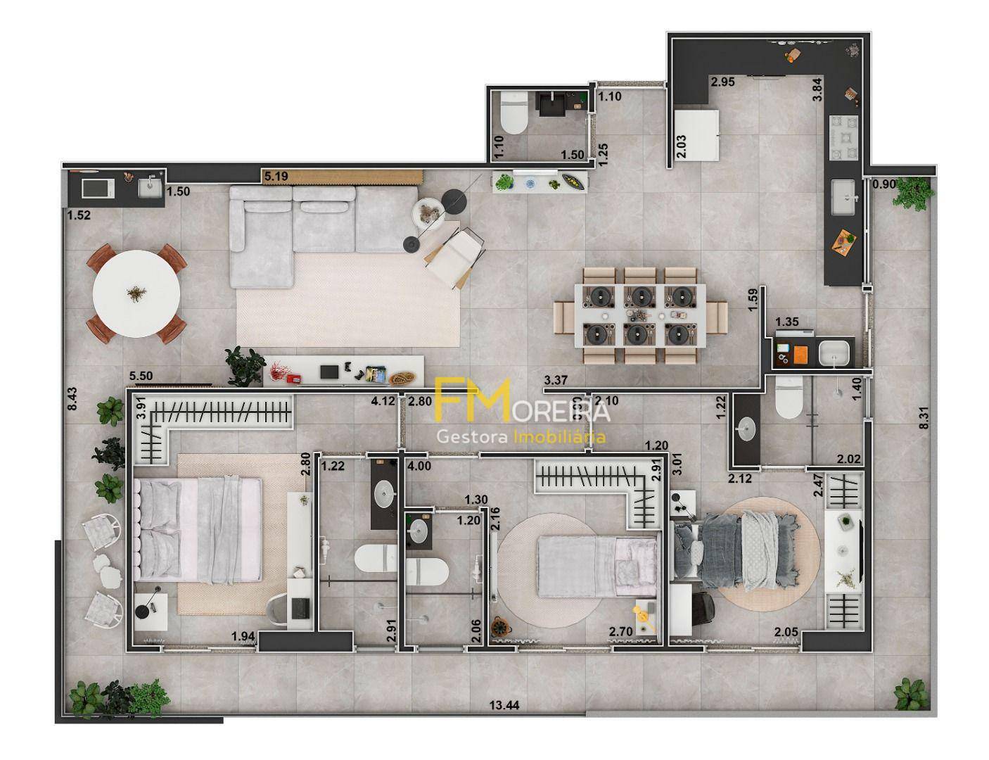 Apartamento à venda com 3 quartos, 130m² - Foto 19