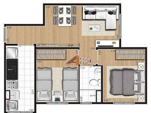 Apartamento à venda com 2 quartos, 43m² - Foto 2