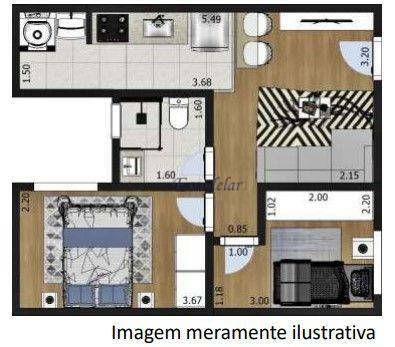 Apartamento à venda com 2 quartos, 37m² - Foto 3