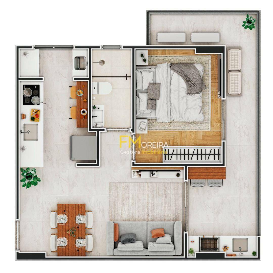 Apartamento à venda com 1 quarto, 47m² - Foto 3