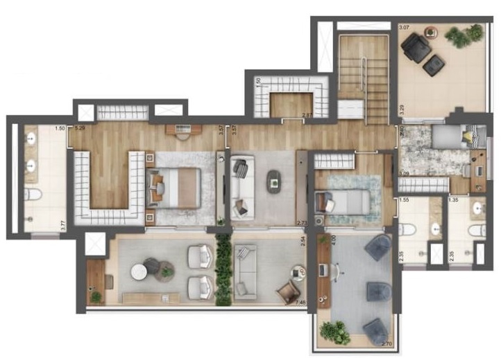 Apartamento à venda com 3 quartos, 258m² - Foto 6