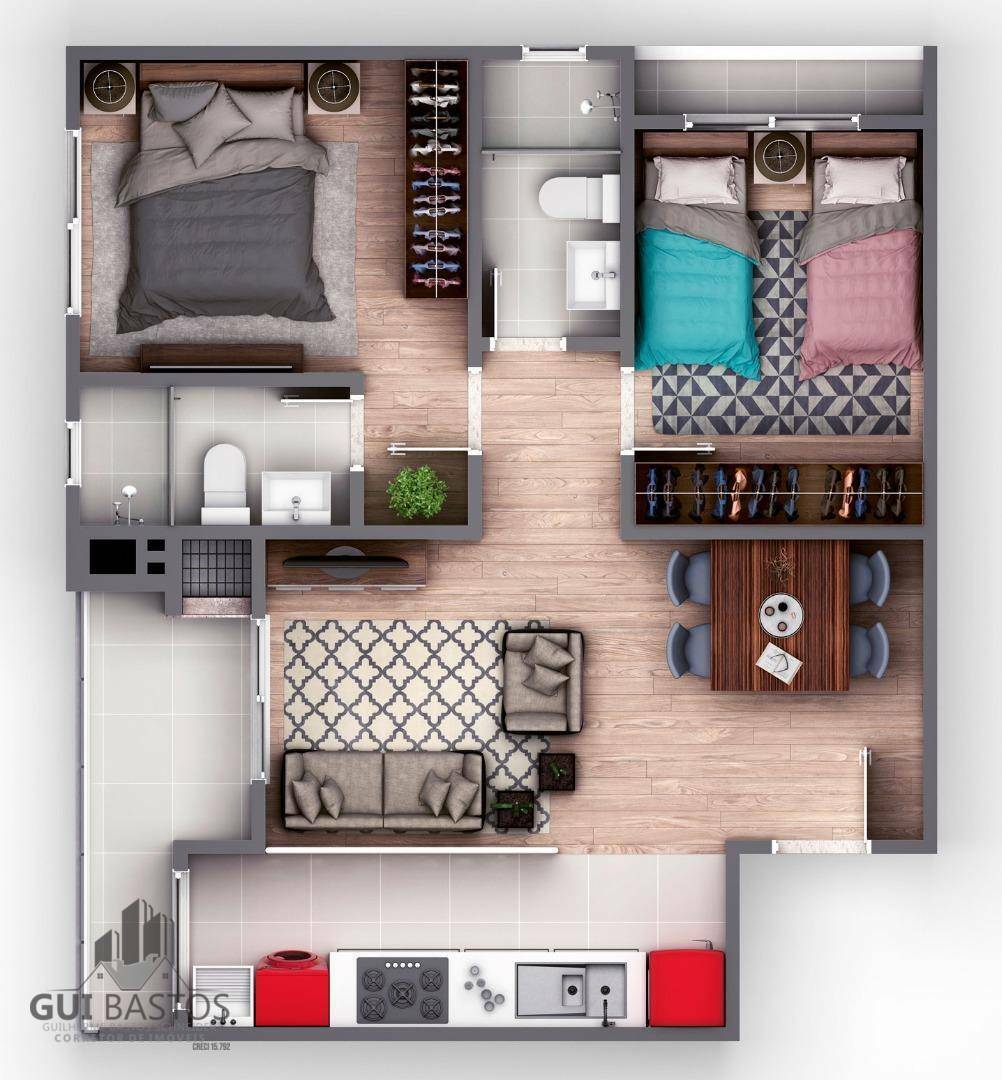 Apartamento à venda com 2 quartos, 61m² - Foto 3