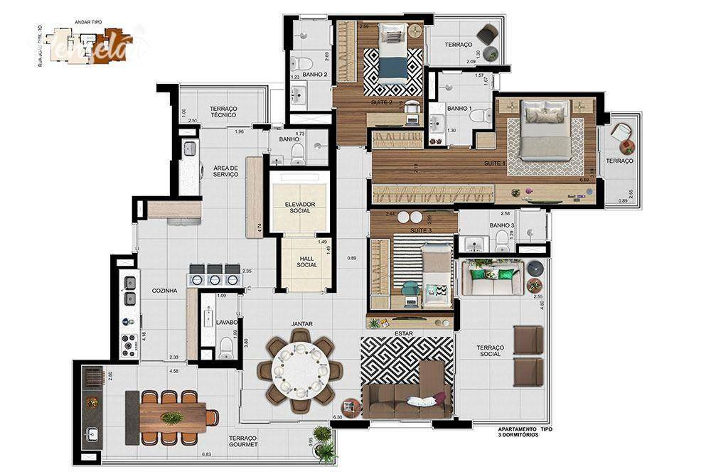 Apartamento Lançamentos com 3 quartos, 161m² - Foto 40