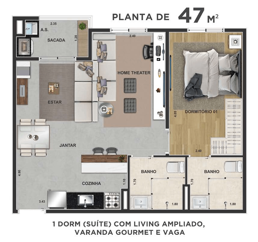 Apartamento à venda com 2 quartos, 47m² - Foto 38