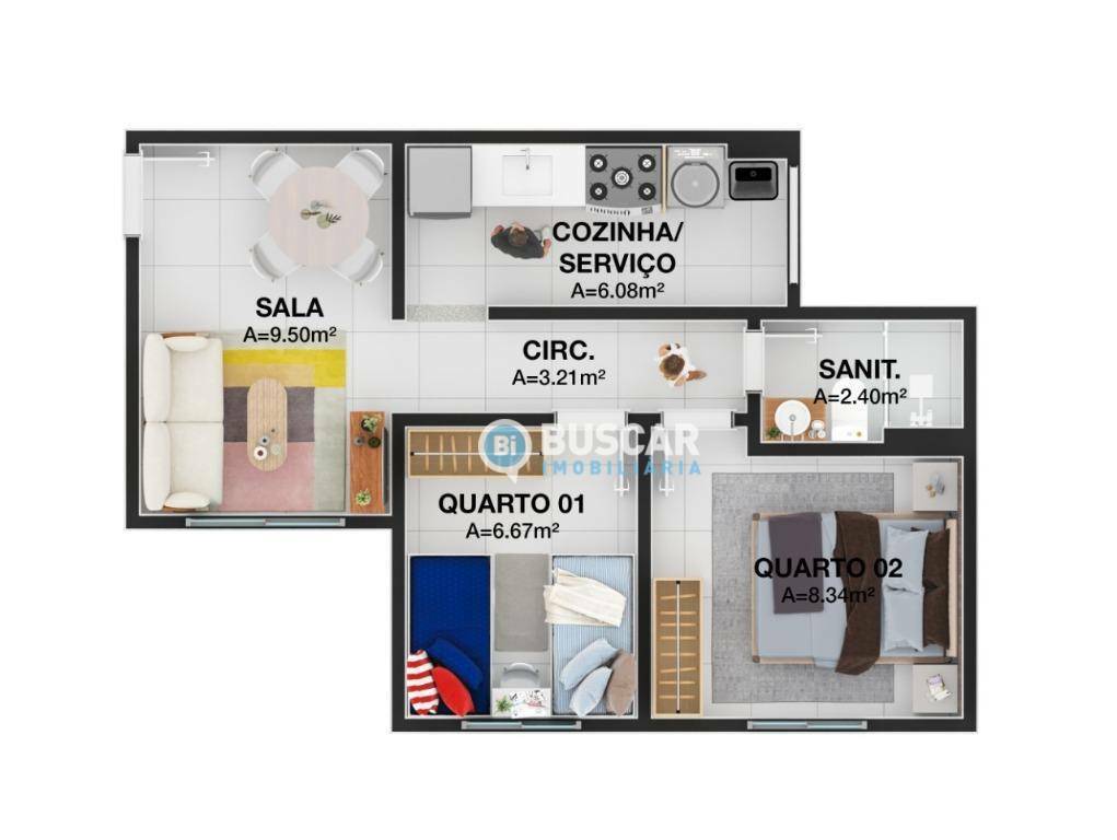 Apartamento à venda com 2 quartos, 42m² - Foto 7